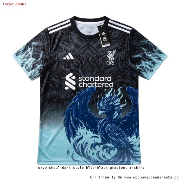 Tokyo Ghoul dark style blue-black gradient T-shirt