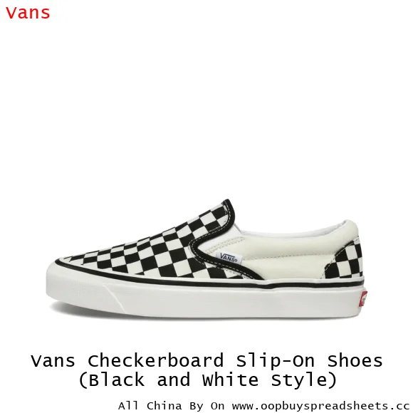 Vans Checkerboard Slip-On Shoes (Black and White Style)