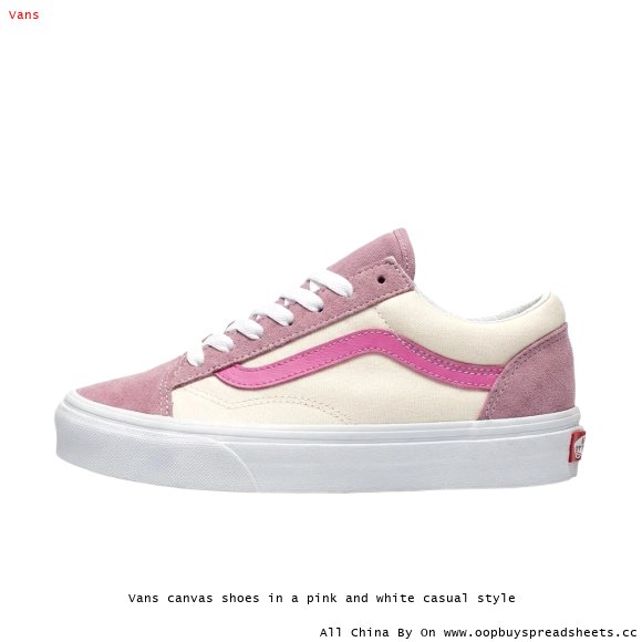 Vans canvas shoes in a pink and white casual style