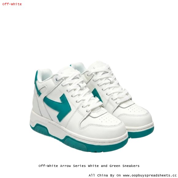 Off-White Arrow Series White and Green Sneakers