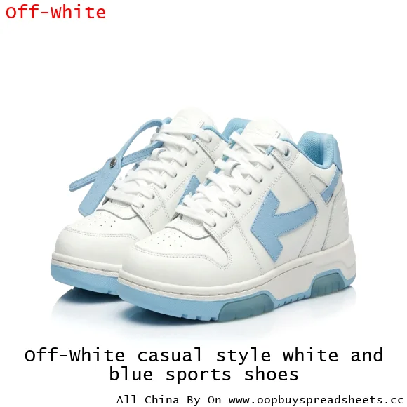 Off-White casual style white and blue sports shoes