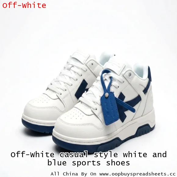 Off-White casual style white and blue sports shoes