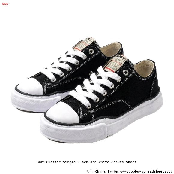 MMY Classic Simple Black and White Canvas Shoes