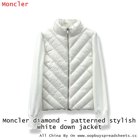 Moncler diamond - patterned stylish white down jacket