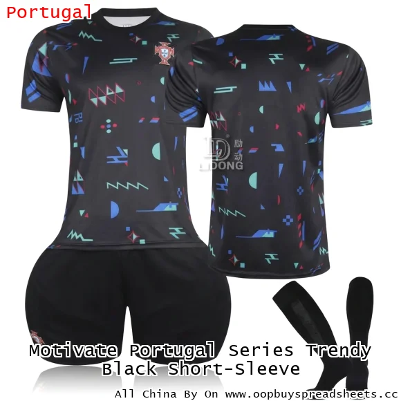 Motivate Portugal Series Trendy Black Short-Sleeve