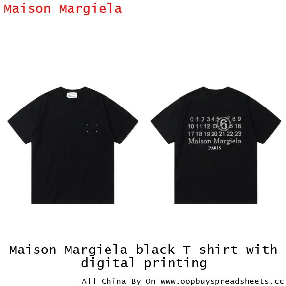 Maison Margiela black T-shirt with digital printing
