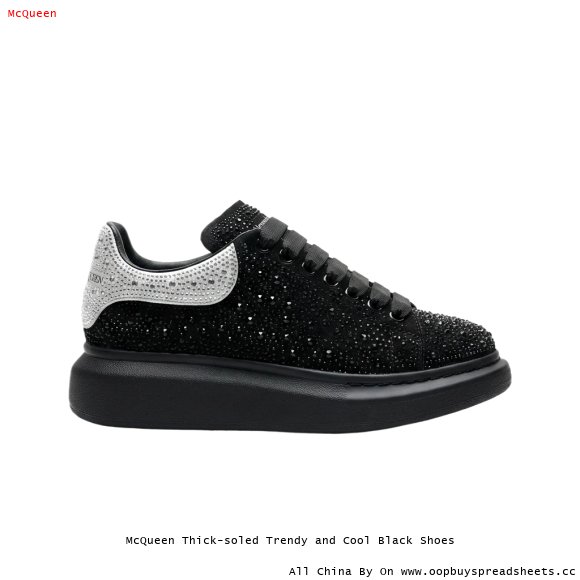 McQueen Thick-soled Trendy and Cool Black Shoes