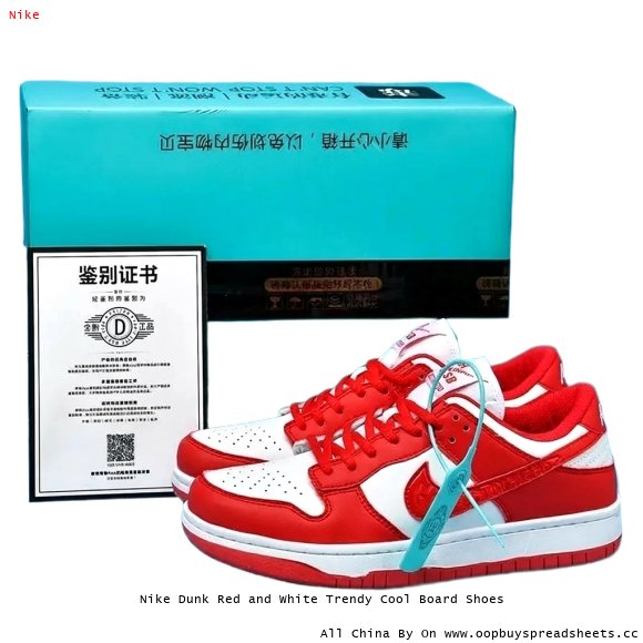 Nike Dunk Red and White Trendy Cool Board Shoes