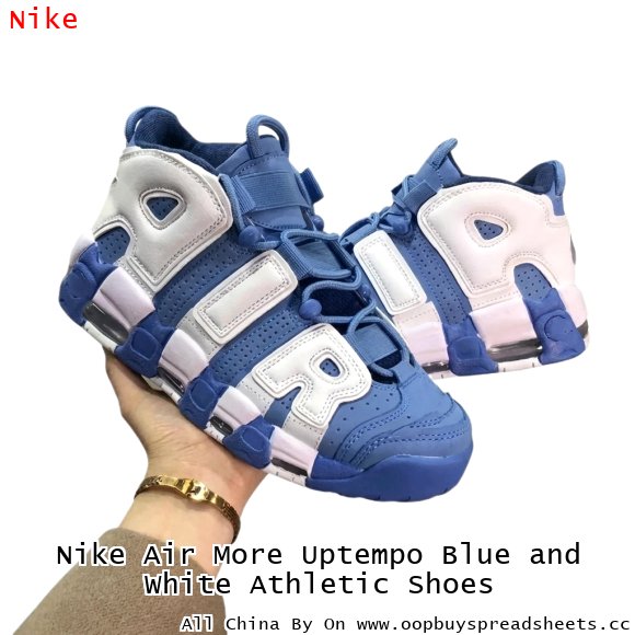 Nike Air More Uptempo Blue and White Athletic Shoes