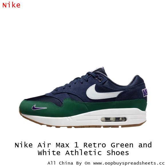 Nike Air Max 1 Retro Green and White Athletic Shoes