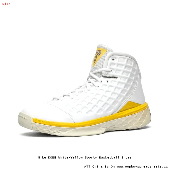 Nike KOBE White-Yellow Sporty Basketball Shoes