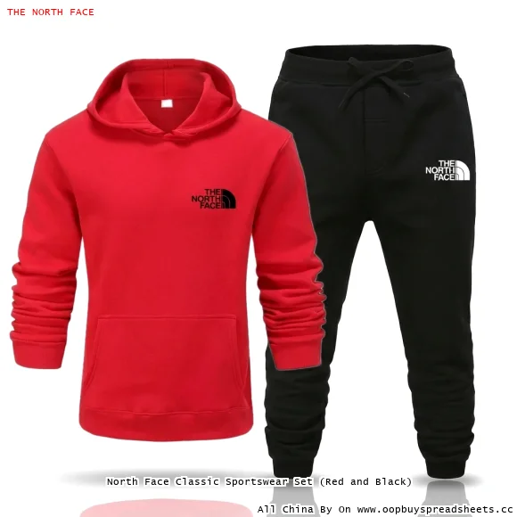 North Face Classic Sportswear Set (Red and Black)