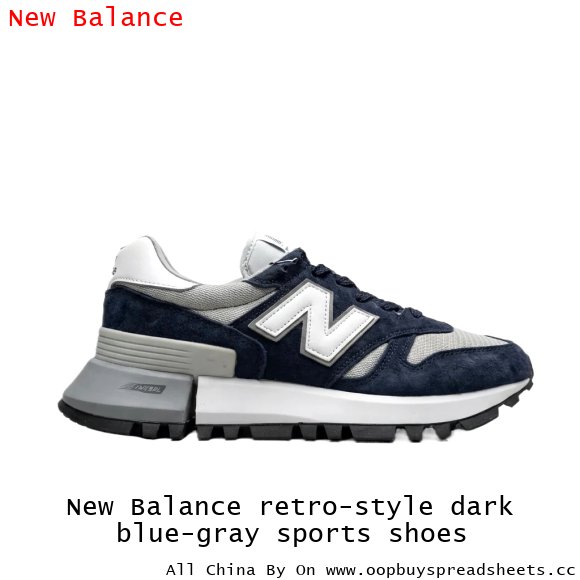 New Balance retro-style dark blue-gray sports shoes