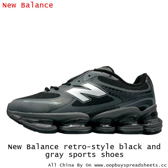 New Balance retro-style black and gray sports shoes