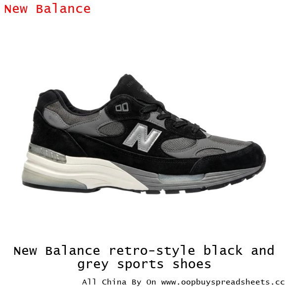 New Balance retro-style black and grey sports shoes