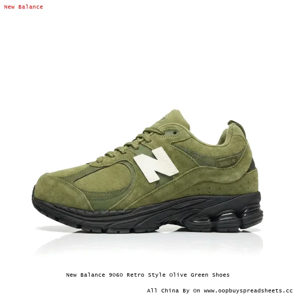 New Balance 9060 Retro Style Olive Green Shoes
