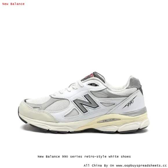 New Balance 990 series retro-style white shoes