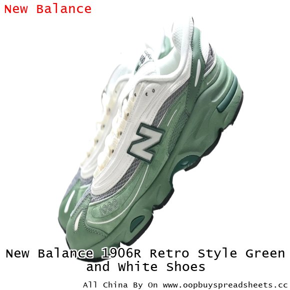 New Balance 1906R Retro Style Green and White Shoes