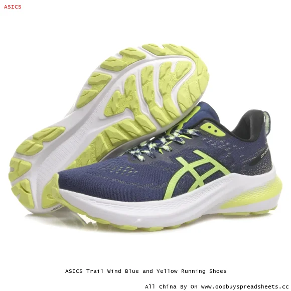 ASICS Trail Wind Blue and Yellow Running Shoes