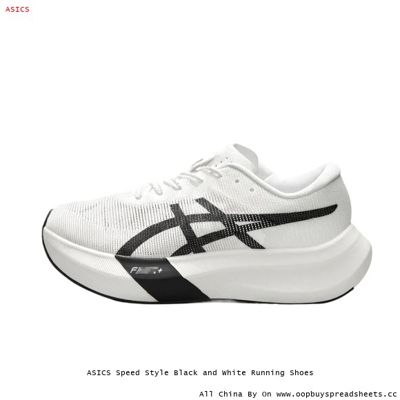 ASICS Speed Style Black and White Running Shoes