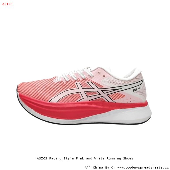 ASICS Racing Style Pink and White Running Shoes