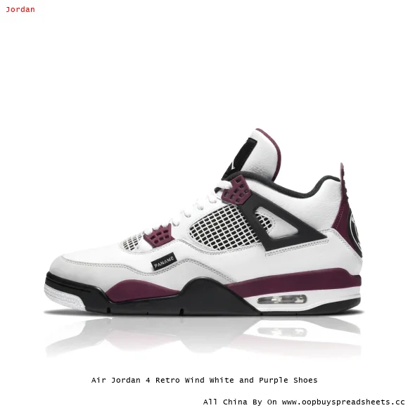 Air Jordan 4 Retro Wind White and Purple Shoes