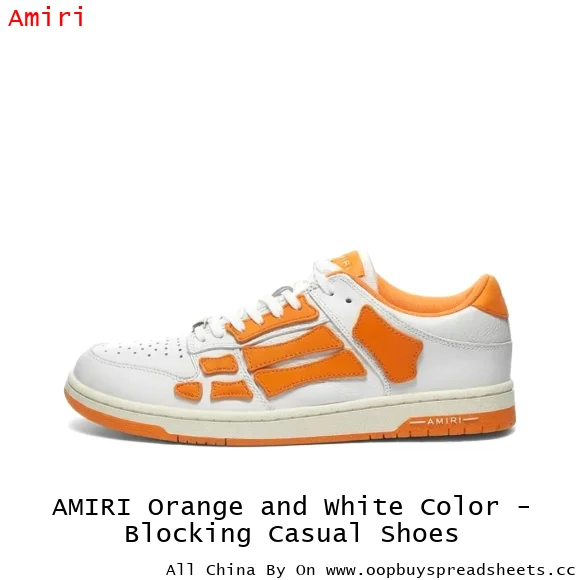 AMIRI Orange and White Color - Blocking Casual Shoes