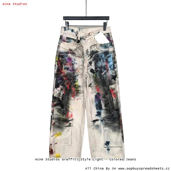 Acne Studios Graffiti Style Light - Colored Jeans