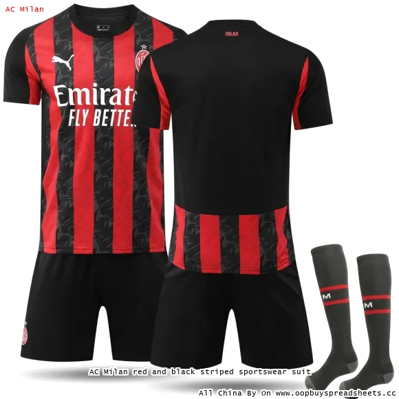 AC Milan red and black striped sportswear suit