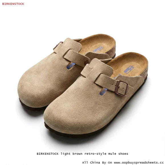 BIRKENSTOCK light brown retro-style mule shoes