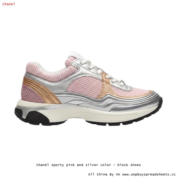 Chanel sporty pink and silver color - block shoes