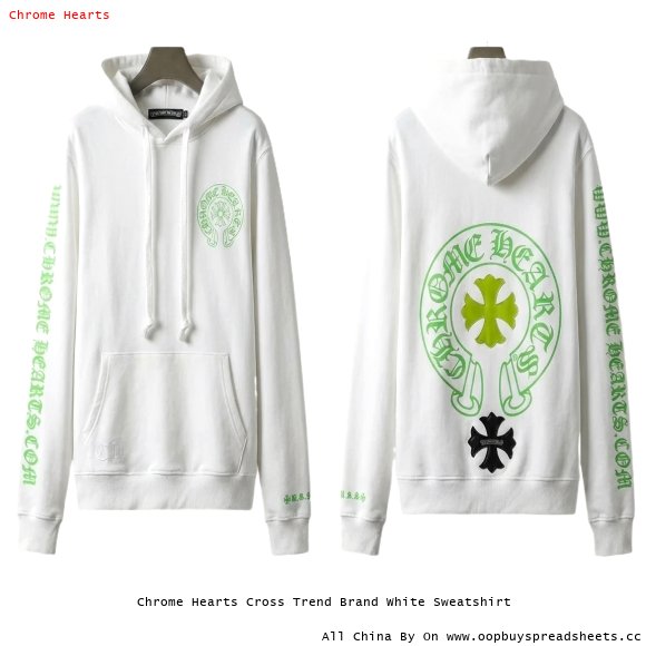 Chrome Hearts Cross Trend Brand White Sweatshirt