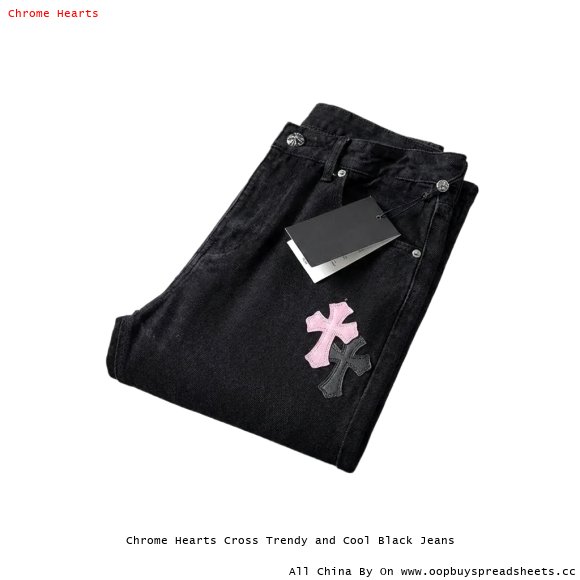 Chrome Hearts Cross Trendy and Cool Black Jeans