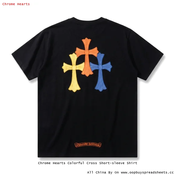 Chrome Hearts Colorful Cross Short-sleeve Shirt