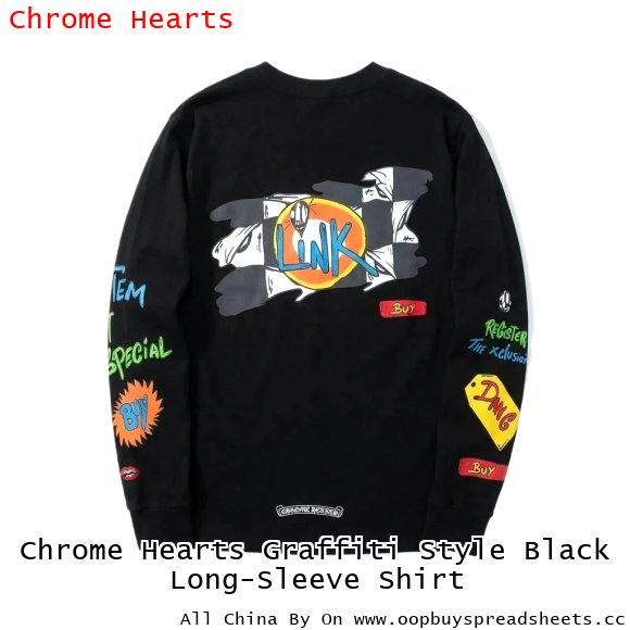 Chrome Hearts Graffiti Style Black Long-Sleeve Shirt