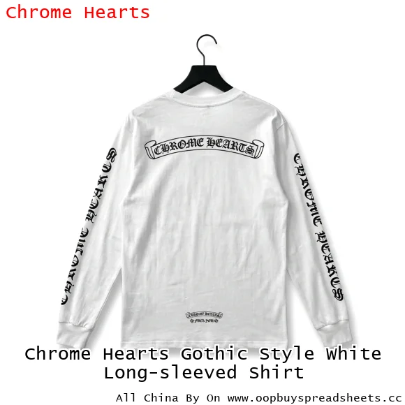 Chrome Hearts Gothic Style White Long-sleeved Shirt