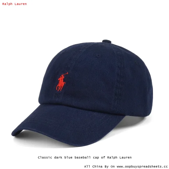 Classic dark blue baseball cap of Ralph Lauren