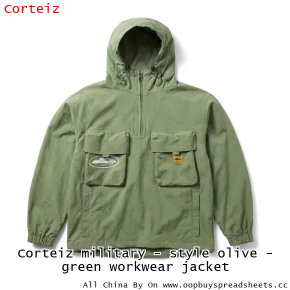 Corteiz military - style olive - green workwear jacket