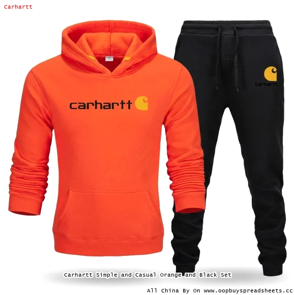 Carhartt Simple and Casual Orange and Black Set