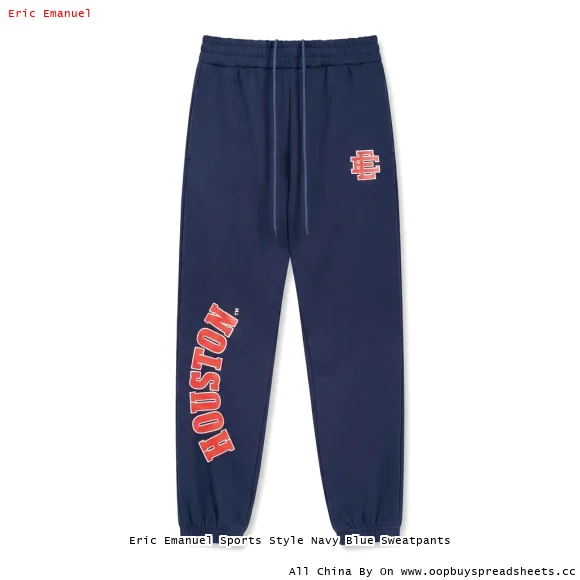 Eric Emanuel Sports Style Navy Blue Sweatpants