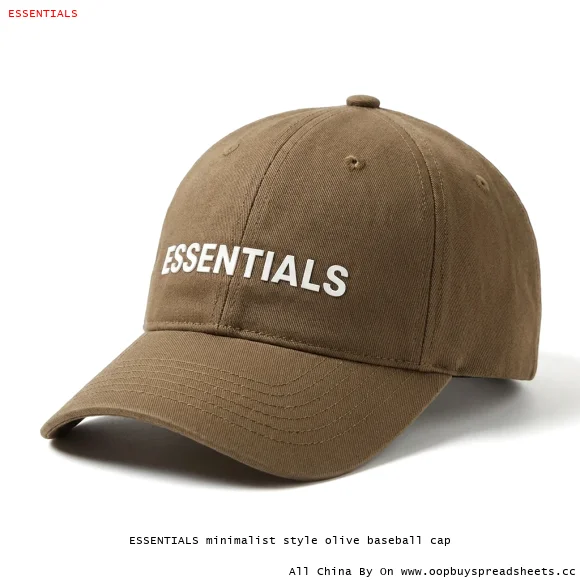 ESSENTIALS minimalist style olive baseball cap