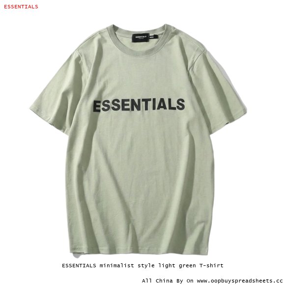ESSENTIALS minimalist style light green T-shirt