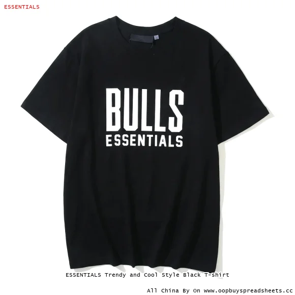ESSENTIALS Trendy and Cool Style Black T-shirt