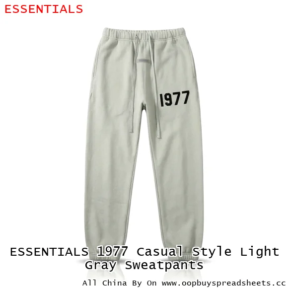 ESSENTIALS 1977 Casual Style Light Gray Sweatpants