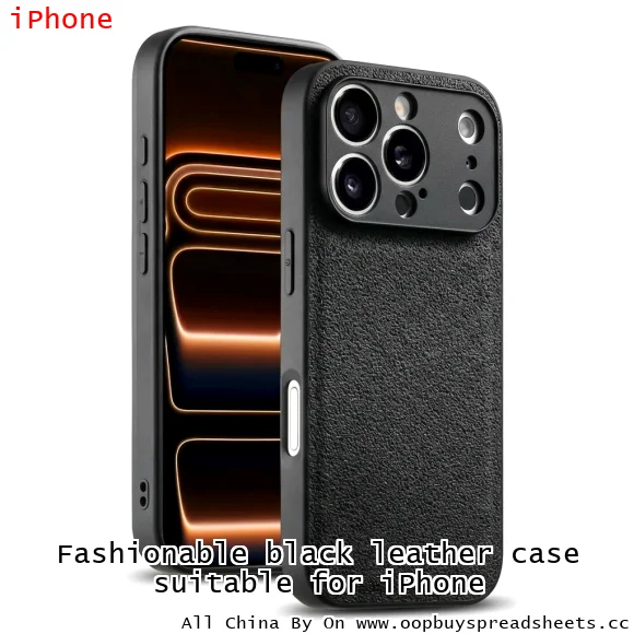 Fashionable black leather case suitable for iPhone