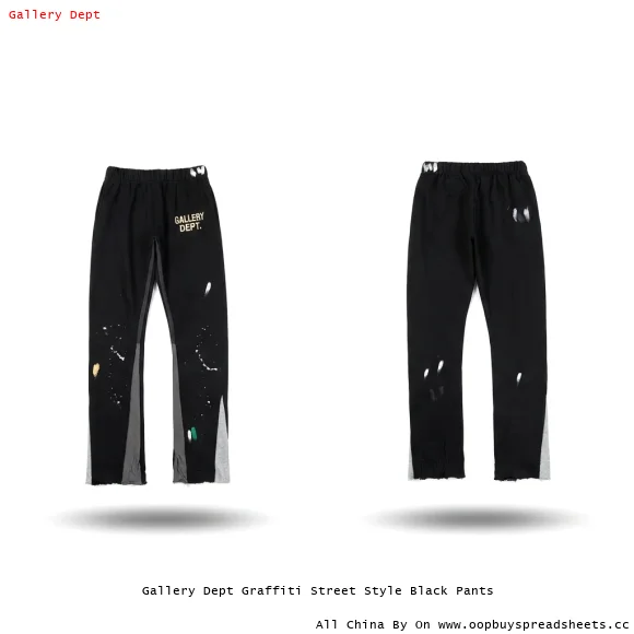 Gallery Dept Graffiti Street Style Black Pants