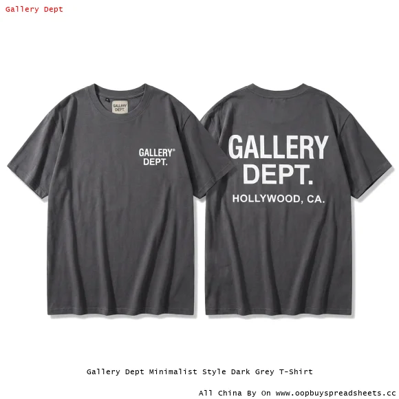 Gallery Dept Minimalist Style Dark Grey T-Shirt