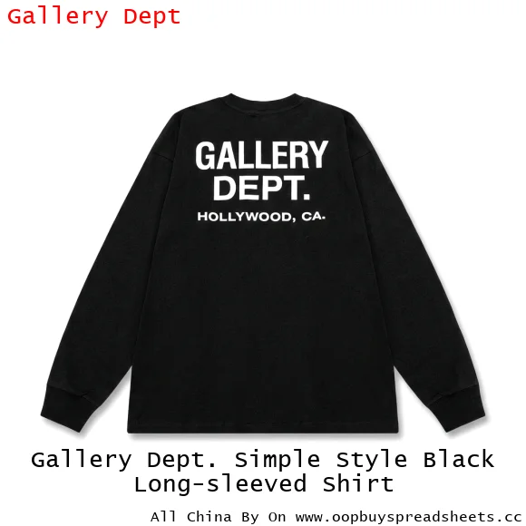 Gallery Dept. Simple Style Black Long-sleeved Shirt