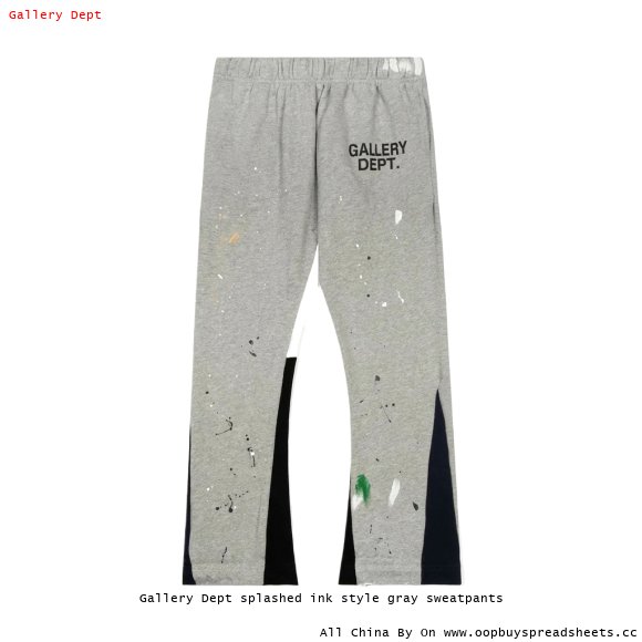 Gallery Dept splashed ink style gray sweatpants
