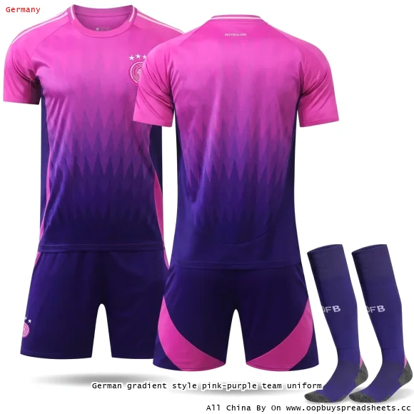 German gradient style pink-purple team uniform